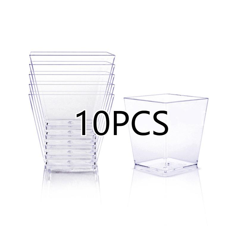 10/20 Pcs 60ml Transparent Disposable Dessert Cups, Trapezoid Mini Cups, Containers for Restaurant Party Desserts,, Ice Cream.