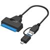 Chenyang SATA To USB USB C To SATA Hard Drive External Data Transfer UASP Support Cable, 2-in-1 3.0/USB 2.5-inch Adapter, SSD/HDD Support,