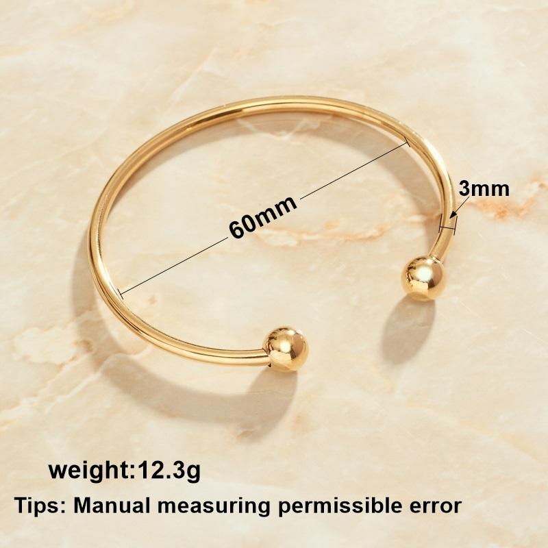 SOMMAR Fashion Brățară tip bangle cu talismane de culoare aurie/oțel inoxidabil pentru femei, în formă de C, deschisă cu bilă de oțel, Brățară de nuntă, Vânzare cu ridicata