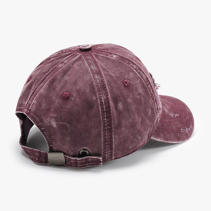 Neue Mode Koreanische Baseballkappe für Herren und Damen Vielseitig Weiches Oberteil Zerrissenes Schirmmütze Trendige Buchstabenstickerei Reise Sonnenhut