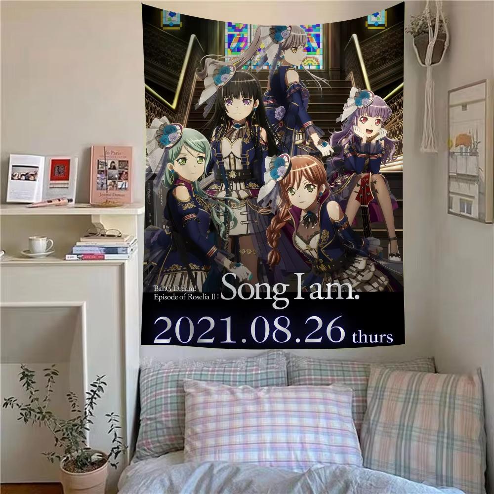 

Аниме группа Bang Dream Roselia Гобелен Гобелен Настенный для гостиной спальни офиса 29x37in