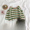 Summer Women's Colorful stripes Casual loose Short Sleeve Female T-shirt y2k Tops Tees Women 90s T-shirts harajuku women t shirt