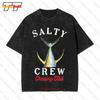 Salty Crew Chasing Tail Fishing Vintage Oversized T-Shirt Größe 2XLarge Marineblau YY4Y