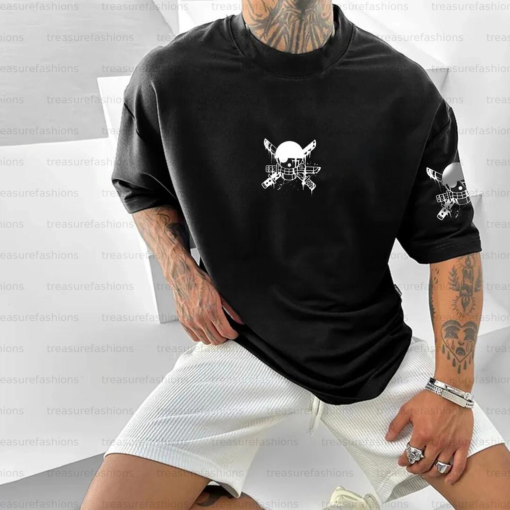 Bedrucktes Baumwoll-Kurzarm-Amerikanisches Lockeres Sommer-Atmungsaktives Sport-Rundhals-T-Shirt für Herren und Damen
