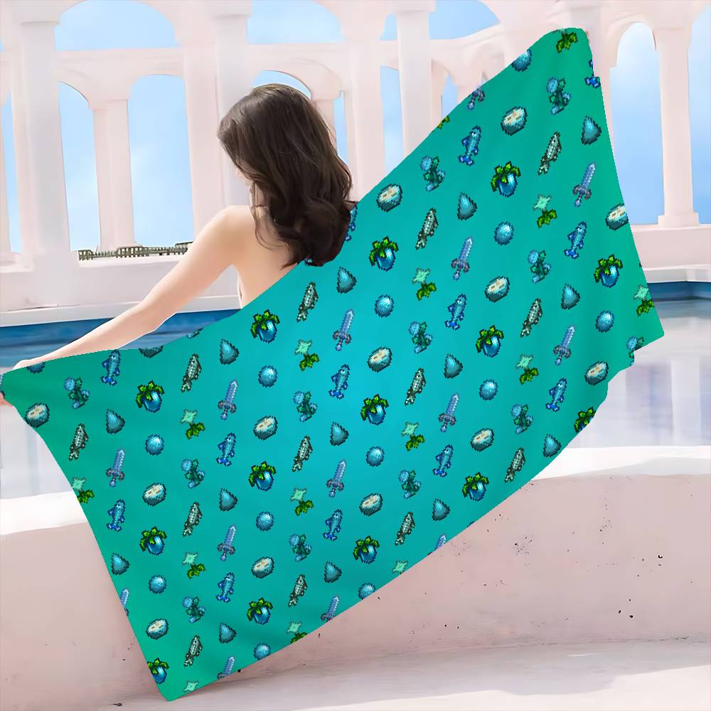 Farming Game S-Stardew V-Valley Beach Towel Colorful Bath Towels for Girl Microfiber Quick Dry Custom Sand Free Beach Yoga Spa