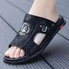 Sommer Herren Ledersandalen Klassische Römische Herrenschuhe Hausschuhe Weich Bequem Herren Rutschfest Laufschuhe Übergröße