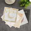 Colorful Moon-Patterned Napkins Golden Moon Star Patterns Printed Napkins White 20 Pieces Disposable Paper Tissues Birthdays