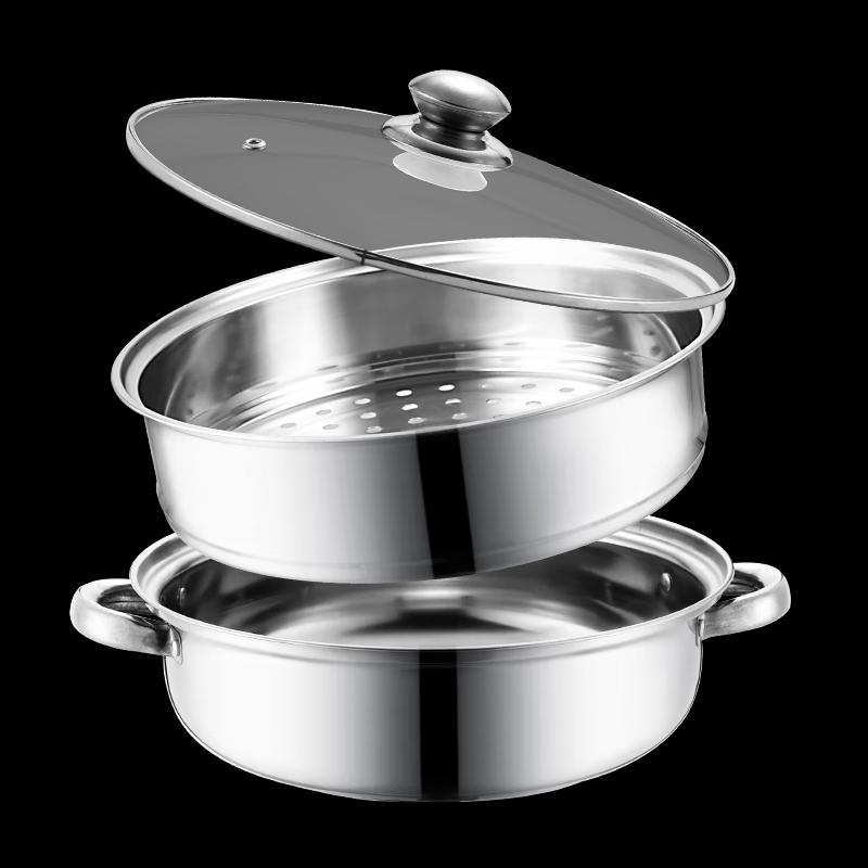 Adneny 28cm Zweischichtiger Edelstahl-Dampfgarer Topf