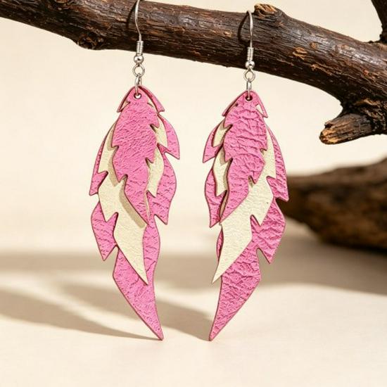 Retro European & American Hollow Leather Geometric Earrings for Women - 2026 Collection