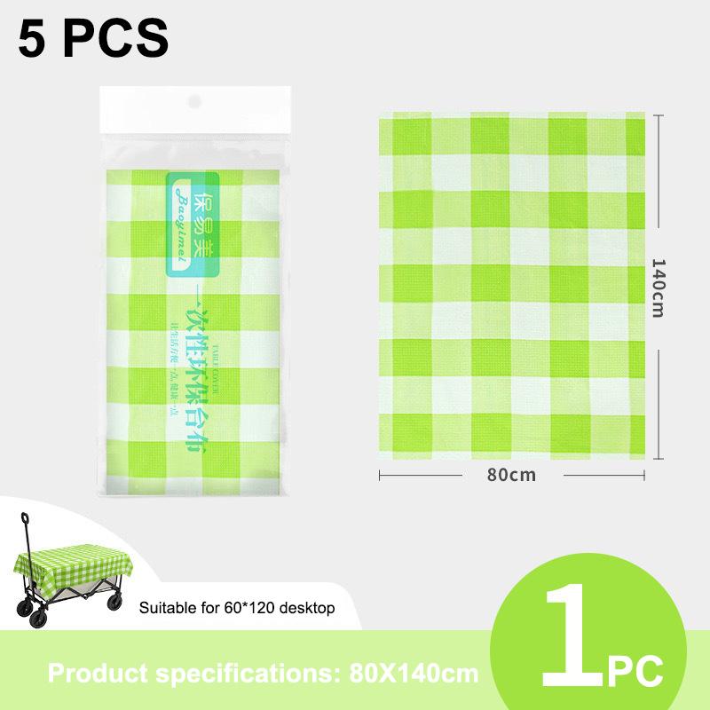 5pcs Disposable Waterproof Oil Proof Tablecloth Convenient For Outdoor Camping Thick Picnic Cushion Ring Protective Table Cloth