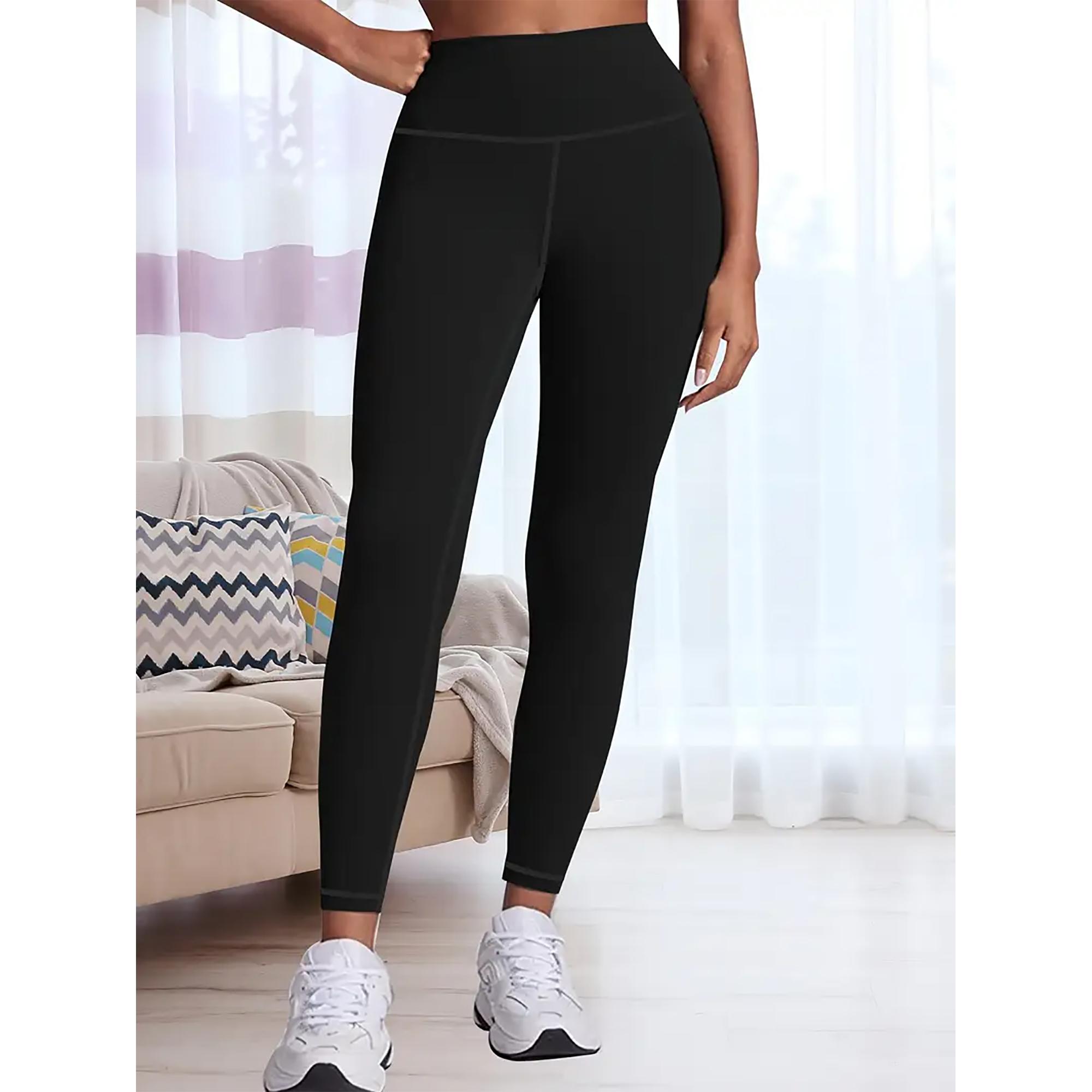 

Компрессионные штаны для йоги с высокой талией для женщин — бесшовные леггинсы для тренировок с утягивающим эффектом, устойчивые к приседаниям и влагоотводящие 0XL чёрный