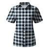 Women's Short Sleeve Button Down Shirt Loose Fit Casual Collared Blouse Summer Top