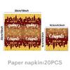 2026 Red & Gold Graduation Party Supplies: Paper Plates, Flags, Napkins & Swirls