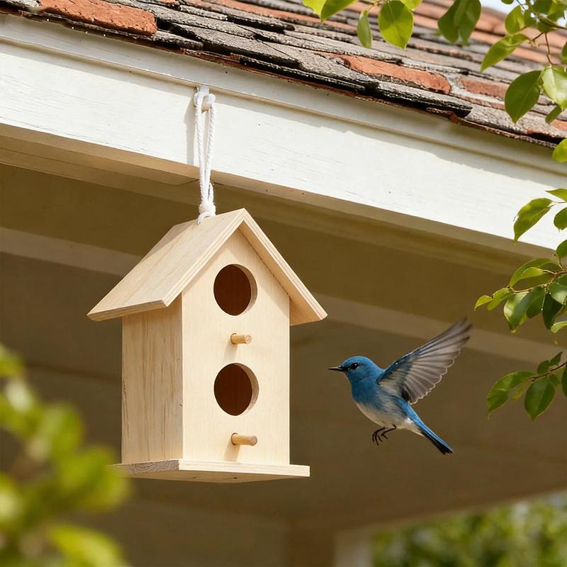 Wooden Mini Bird Cage Outdoor Hanging Birdhouse Box Wooden Bird Parrot Nest Bird Products Garden Bird Cages Home Yard Decoration