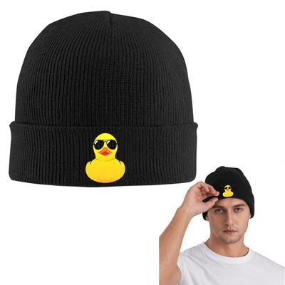 Cool Rubber Duck Warm Knitted Cap Hip Hop Bonnet Hat Autumn Winter Outdoor Beanies Hats for Unisex Adult