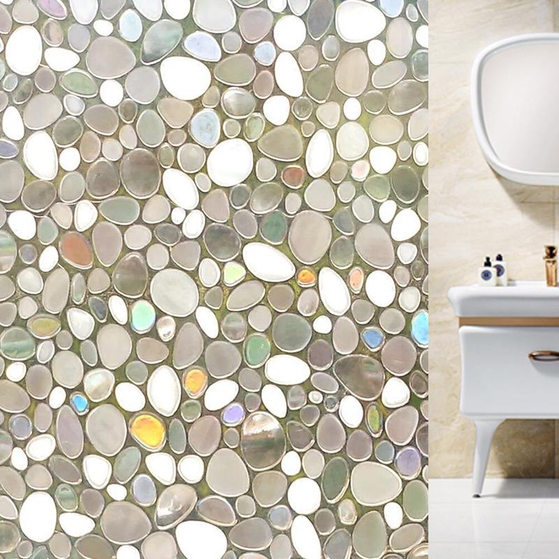 Iridescent Tulip Static Cling Window Film - Frosted Sunshade & Heat Insulation