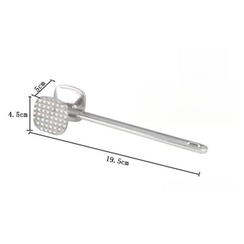 Household Aluminum Alloy Double-sided Meat Tenderizer, Meat Hammer, Round Meat Tenderizer, Steak Tendon Cutter. Small 4.2 * 19CM серебряный
