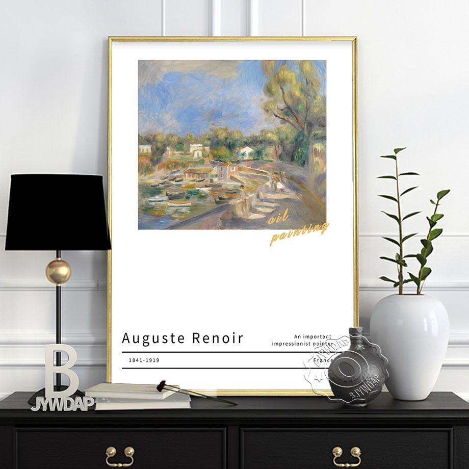 France Pierre-Auguste Renoir Canvas Painting, Auguste Renoir Impressionism Exhibition Museum Poster, Vintage Oil Paint Home Decor No Frame
