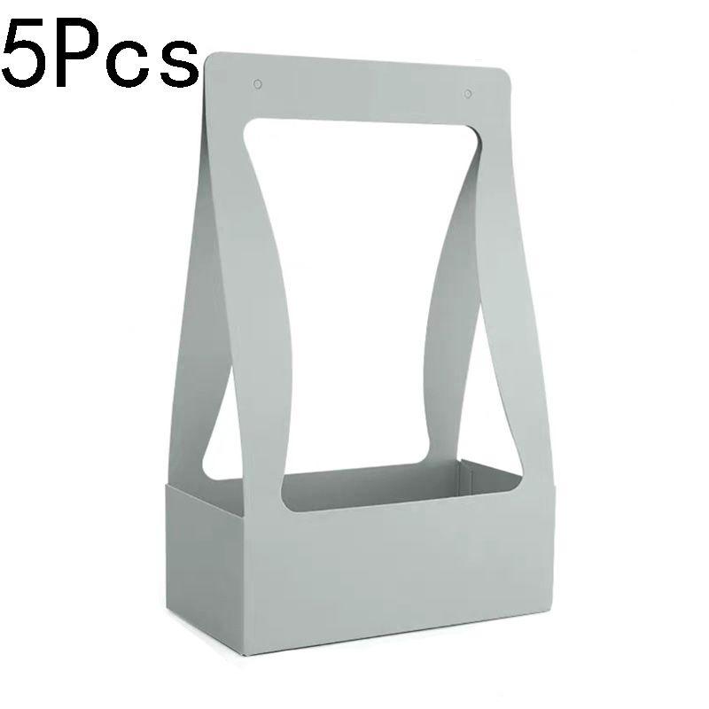 5Pcs Holiday Gift Elegant Design Double Sided Convenient Kraft Paper Portable Wrapping Box Water Proof Flower Basket