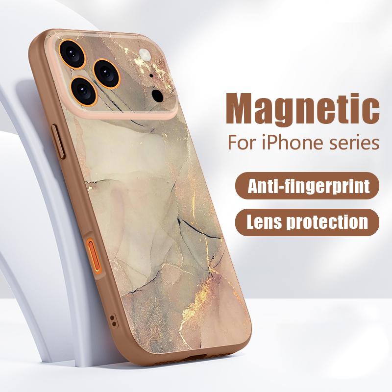 Sandstein Marmor Muster Hülle Für iPhone 17 Pro Max Magnetisch Für Magsafe Hybrid Schlanke Matte Abdeckung Für iPhone 16 15 14 13 Pro Max