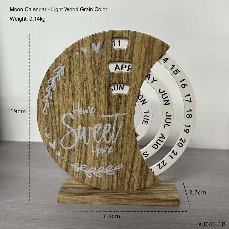 Wooden Calendar Ornaments Manual Rotating Desk Calendars for Home Decoration High-End Office Desktop Ornaments