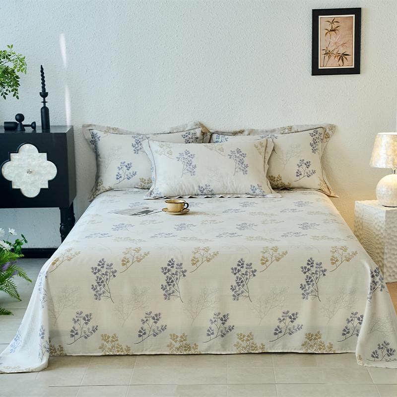 Lyocell Tencel Bed Sheet Flower Series Printed Double Top King Sheets for Girls Boys Kids Single Queen King Size Bed Linen