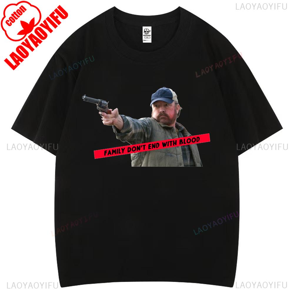 Family Don't End with Blood Supernatural Graphic T Shirts Woman Man Comfortable High Quality Cotton T-shirt Fashion Streetwear