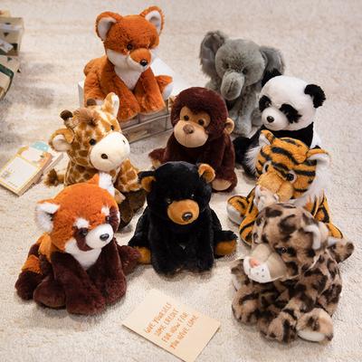 Animale della Foresta Seduto Leone Bambola Tigre Bambola Panda Rosso Peluche Giocattolo Zoo Regalo per Bambini