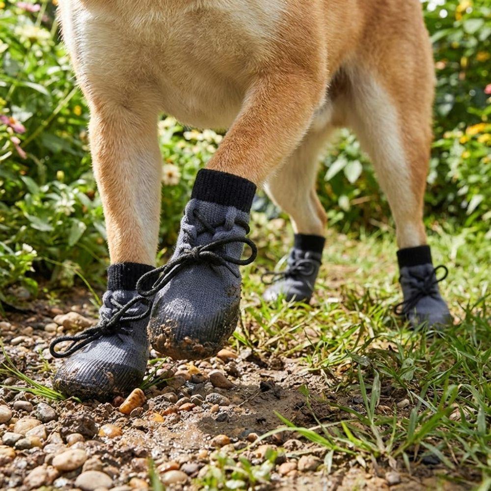 4PCS Adjustable Straps Dog Paw Protection Waterproof Elastic Dog Booties All Seasons