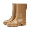 New medium tube rain shoes women's rubber shoes wear non-slip water boots thickened water shoes velvet labor insurance car wash kitchen rain boots