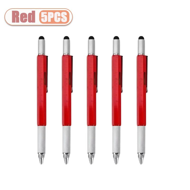 6 in 1 Multi Level Pen Stylus Multi Tool Pen with Touch Screen Caliper Level and Screwdriver Office Tool Creative Stationery