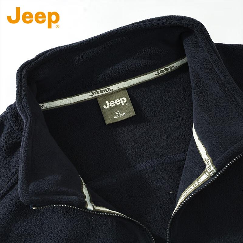 JEEP Men's Stand-Collar Fleece Casual Jacket