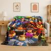 Cartoon R-Robloxs Spiel Gamer Flanelldecke Weiche Warme Überwurfdecke für Schlafzimmer Wohnzimmer Bett Reise Camping Picknick Geschenk
