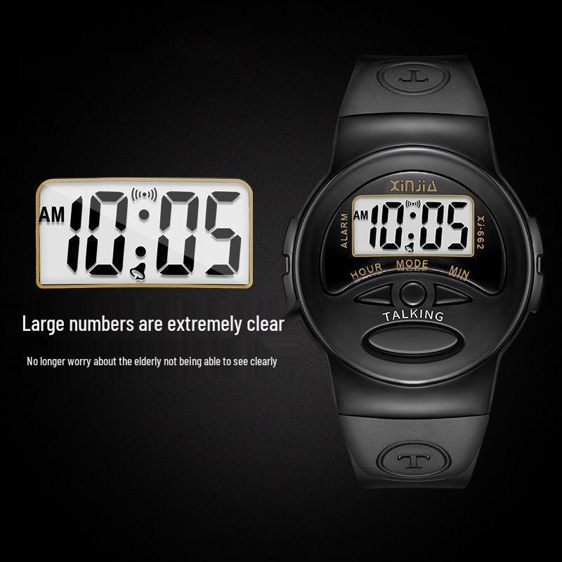 

Годинник з голосовим керуванням для літніх та людей з вадами зору