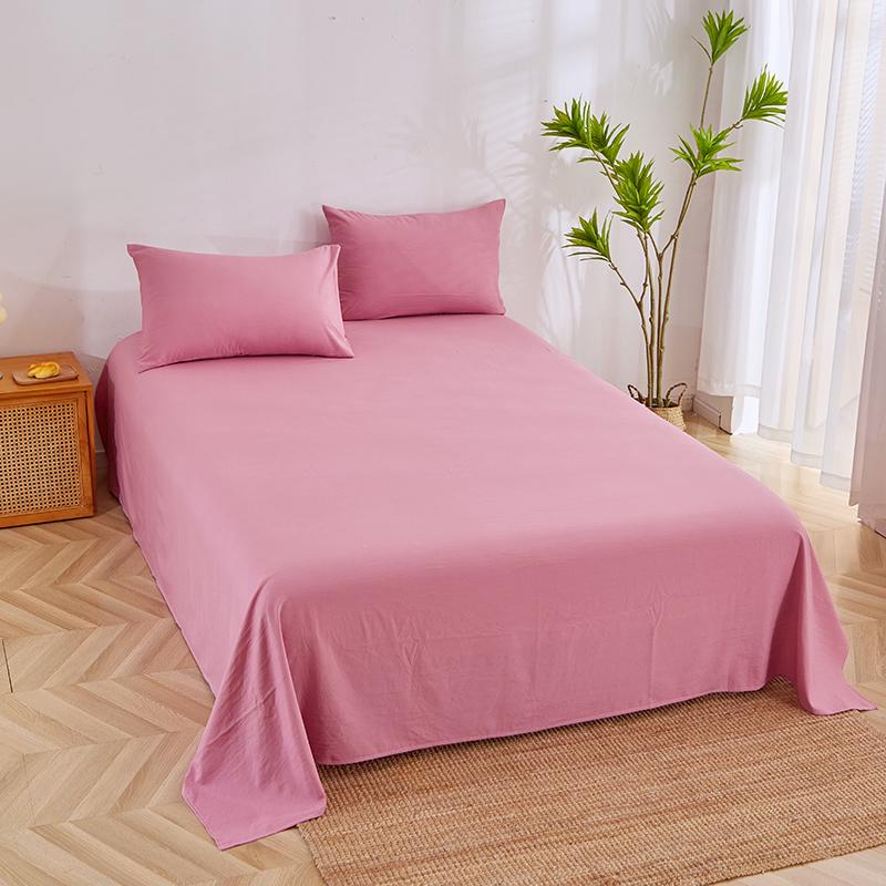 Washed Cotton Soft Bed Sheet - Skin-Friendly, Minimalist Design, Extra Large for Double Bed, All-Seasons, Perfect for Dorms