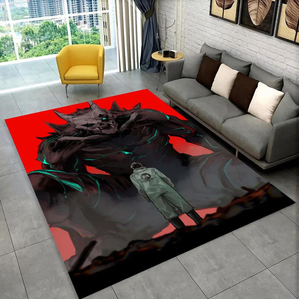 Tappeto Cartoon Anime Kaiju No.8 3D per Soggiorno Camera da Letto Casa Decorazione Divano, Tappetino Antiscivolo per Giochi Bambini Regalo