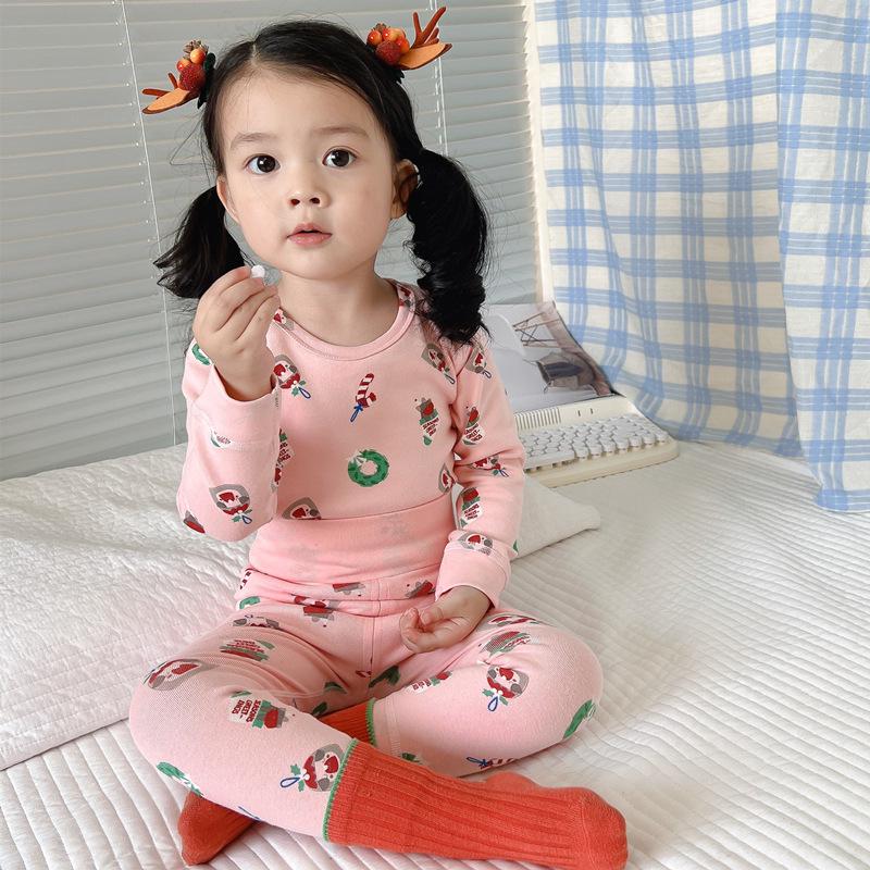 25 Style Baby High-Waisted Cotton Underwear Set for Boys & Girls - Belly Protection, Seamless, Warm Autumn/Winter Homewear