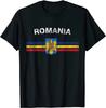 Romanian Emblem  Romania Flag Men TShirt Short Sleeve Casual Cotton ONeck Summer Shirt