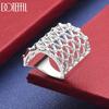 925 Sterling Silver Beautiful Wide-Face Mesh Woven Openwork Ring - Fashion Wedding Ring