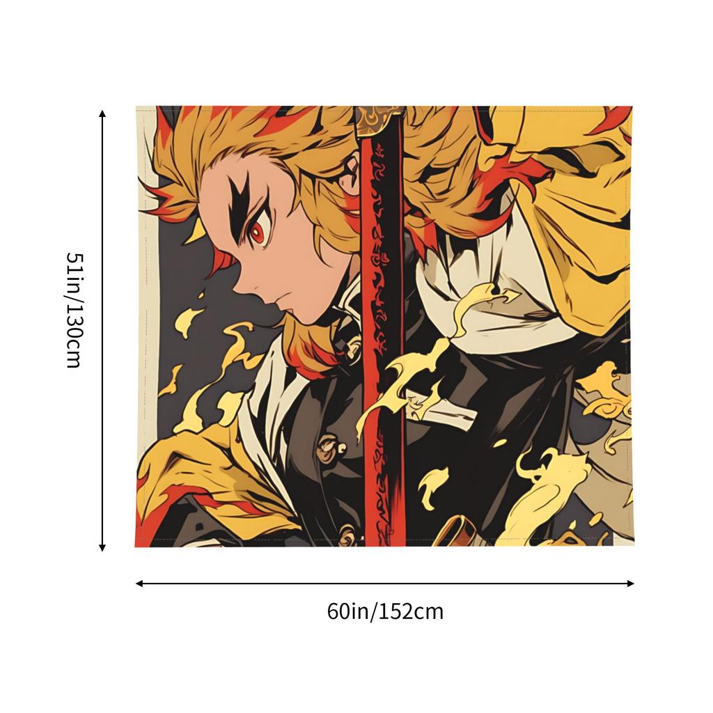 Customized Demon Slayer Cutecore Tapestry Bedroom Decoration Shounen Manga Wall Hanging Blanket Tapestry Cool Stuff For Room