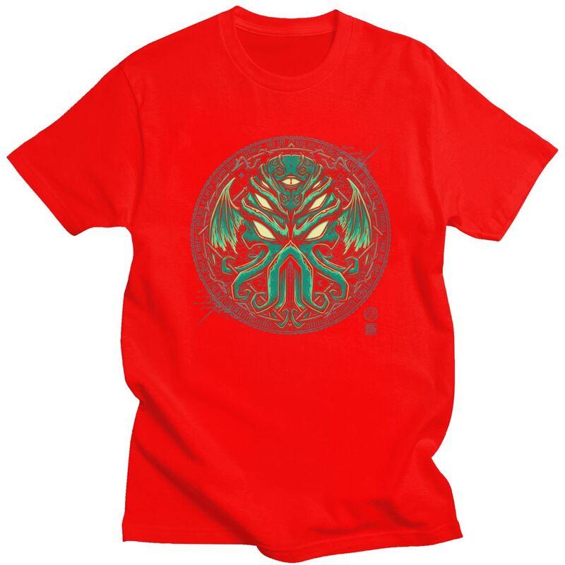 Custom Fashion Lovecraft Monster Cthulhu T Shirts Men Tshirts Casual Tee Tops 100 Cotton Oversized Tshirt Merch