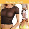 Womens Fashion See Through Mesh Sheer Tank Crop Top Vest Tshirt Blouse Tee Tops