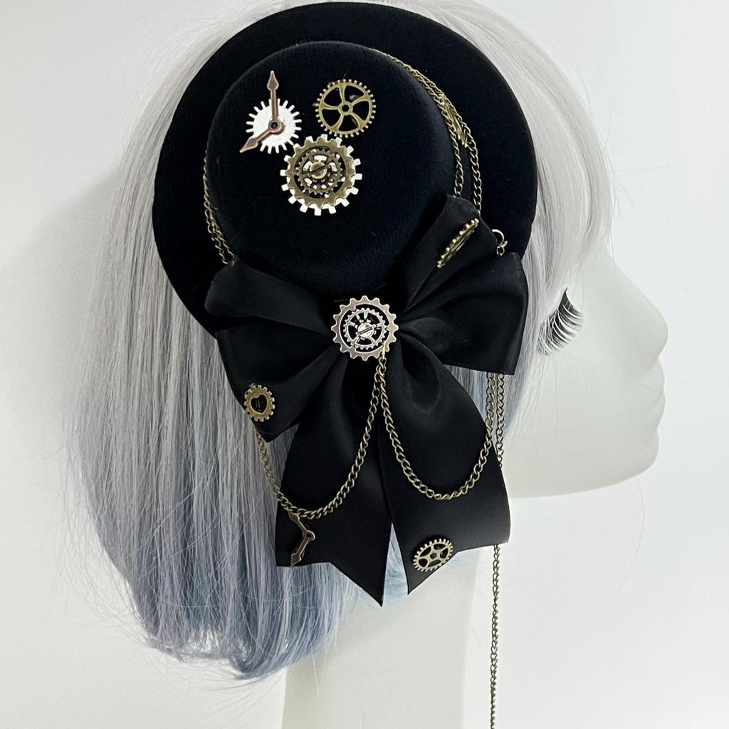 Pinza para el pelo con sombrero de copa de engranaje Steampunk