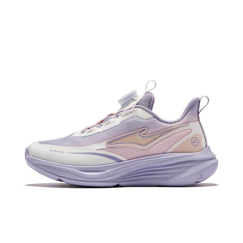 Hongxing Erke Childrens Running Shoes With Magic Rotation Technology And Gradient Logo Kids sneaker Mist-Purple Pink Crystal-White 65125303049-706