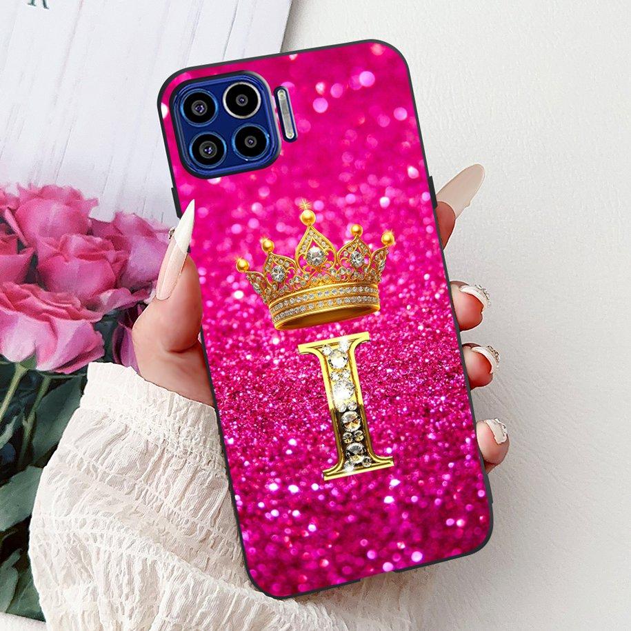 For Motorola One 5G Case Popular Letters Flower Crown Soft Silicone Shockproof TPU Couple Cover For Moto One 5G 2020 Phone Cases