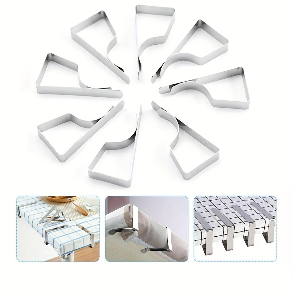 8pcs Heavy-duty Stainless Steel Tablecloth Clip - Stylish Design, Perfect for Weddings, Families, and Garden Picnics