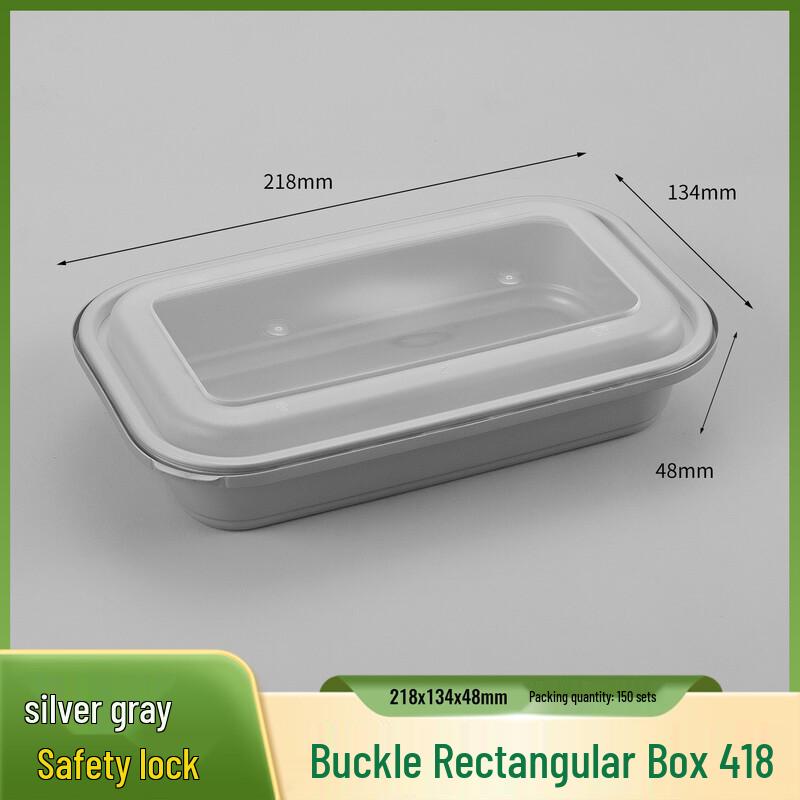 JingZhiFeng Rectangular Disposable Takeout Plastic Lunch Box with Lid