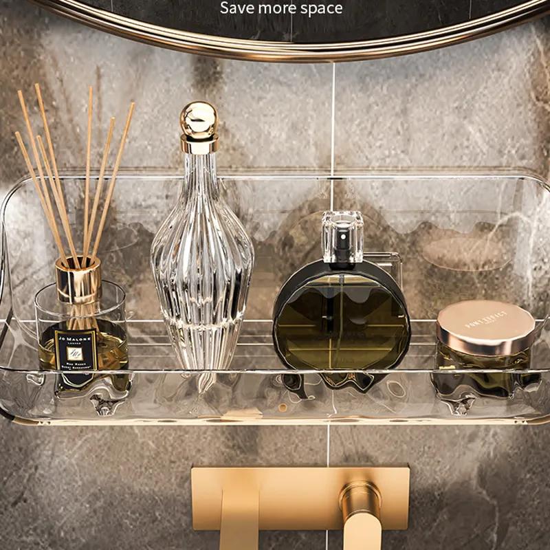 Acrylic Toilet Storage Rack Bathroom Non Perforated Wall Mounted Washbasin Cosmetic Storages Rack Household Bathroom Portable Storage Tool Ya397