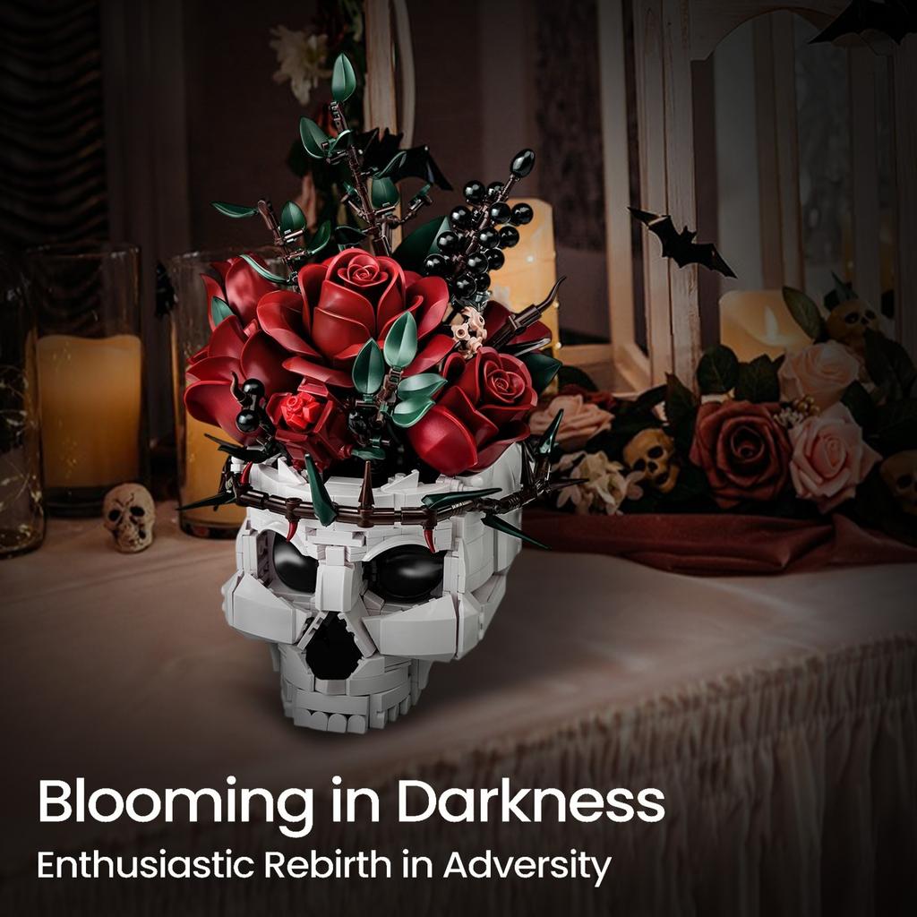 Flower Pot Gothic Flower Pot Building Set Halloween Decoration Suitable For Home Desktop