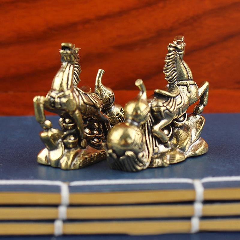 Brązowa tykwa koń Dekoracja na biurko Kreatywne rzemiosło metalowe Dekoracje do domu Stereoskopowa statuetka konia zodiaku